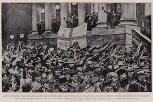Voor de Zaak van hun Land, de City of London Imperial Volunteers passeren het Mansion House op weg naar Zuid-Afrika